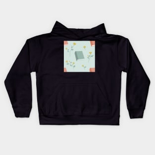 Books and Flowers Mint Kids Hoodie